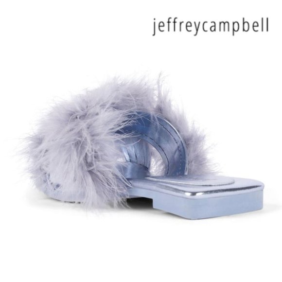 NEW Jeffrey Campbell Sandal turkey Size 9.5 CRUSHONU-2 Metallic Blue - Picture 3 of 6